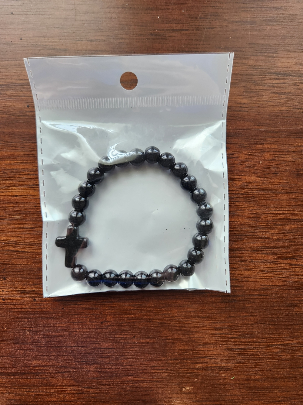 💎Black Beaded Cross Stretch Bracelet - NWT Accessories